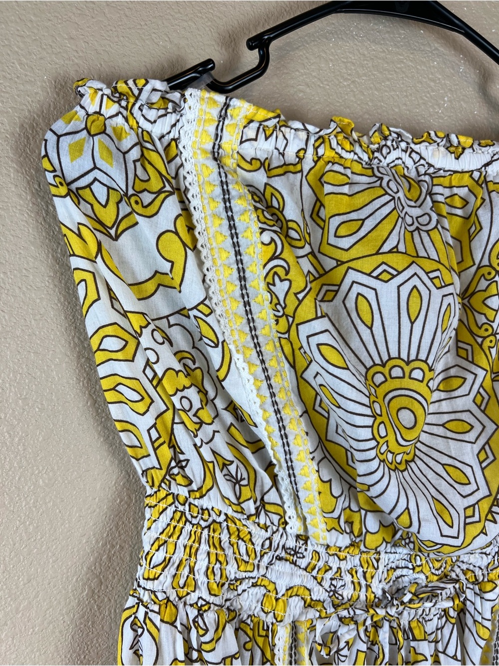 Ramy Brook Nadine Cotton Strapless Coverup Maxi Dress sunglow kaleidoscope - Picture 7 of 13